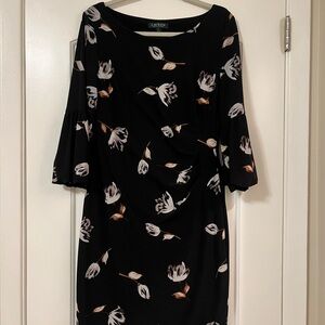 Lauren Ralph Lauren Black Floral Sheath Dress